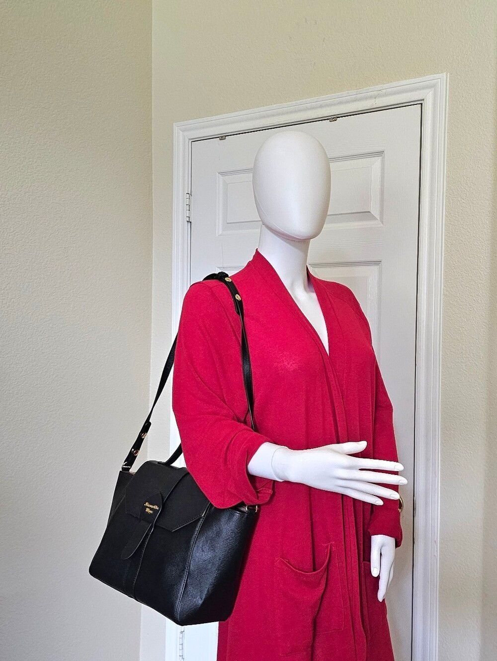 Samantha Vega Fold-over Satchel - Black